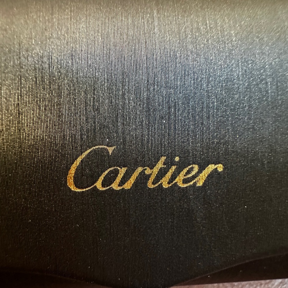 Cartier Black and Gold Logo Glasses Case